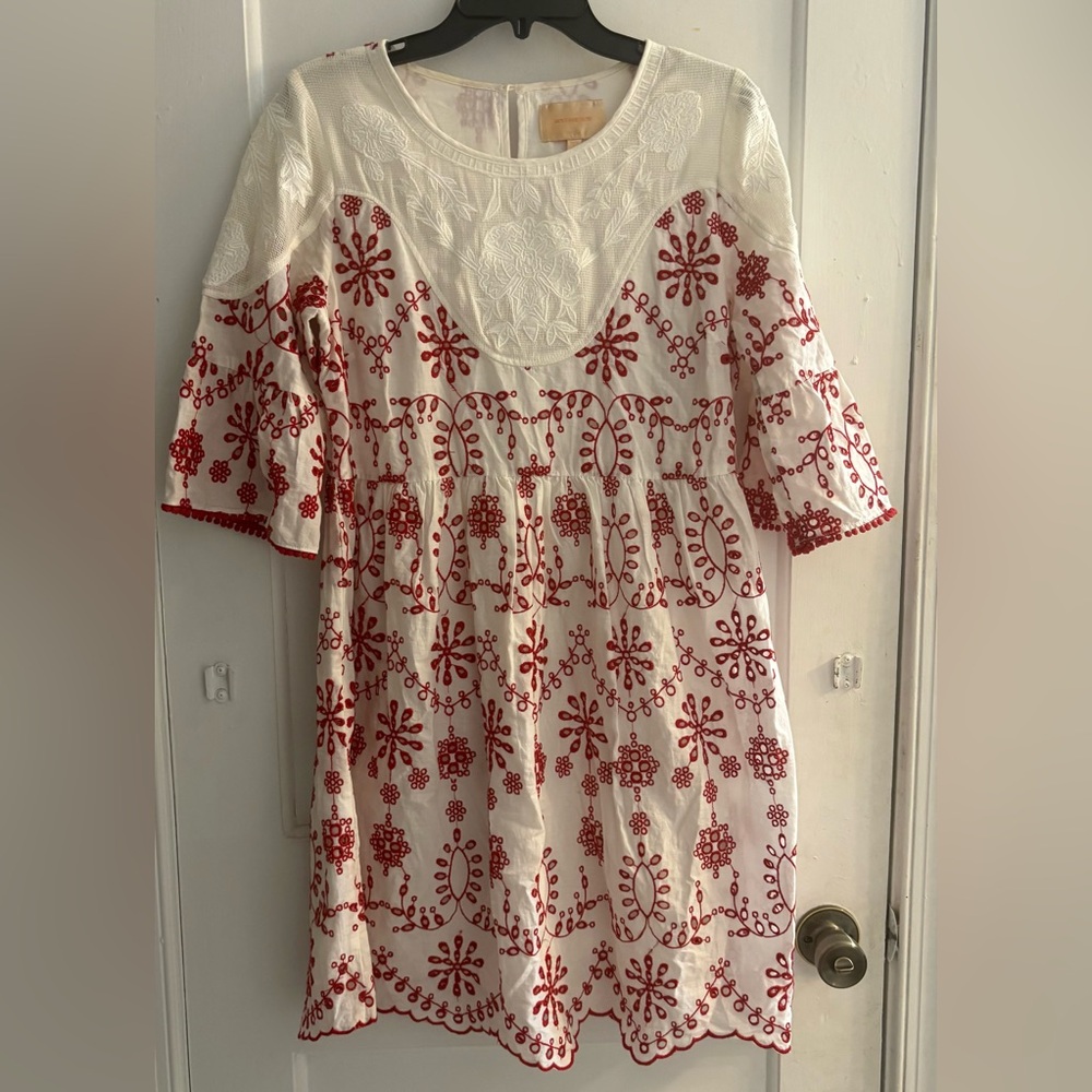 Skies Are Blue Eyelet Embroidery Cotton Dress Size 8